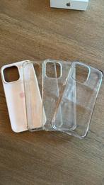 iPhone 14 pro max hoesjes | silicone | lichtroze | glitter, Ophalen of Verzenden, Zo goed als nieuw, IPhone 14 Pro Max