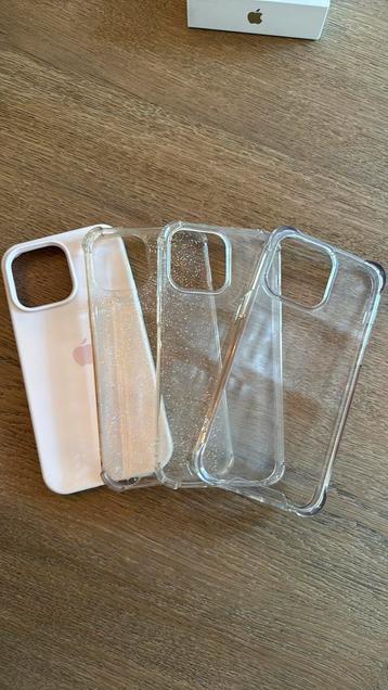 iPhone 14 pro max hoesjes | silicone | lichtroze | glitter beschikbaar voor biedingen