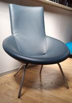 Label fauteuil Nikita refurbished nieuw leder kleur Marine, Ophalen, Nieuw, 75 tot 100 cm, Metaal