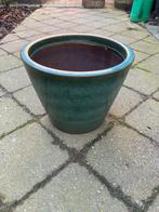 Mooie zeegroene bloempot, Tuin en Terras, Bloempotten, Ophalen, Rond, Zo goed als nieuw, Aardewerk