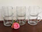 6 Vintage Pickwick Douwe Egberts stapelbare THEEGLAZEN., Huis en Inrichting, Keuken | Servies, Glas of Glazen, Ophalen of Verzenden