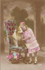 Knap meisje lang haar. Schotse Collie. Fraaie oude AK. 1919, Verzenden, Voor 1920, Gelopen, Kinderen