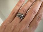 Brede zilveren (950) ring met een knoop, Gebruikt, Ophalen of Verzenden, 17 tot 18, Dame