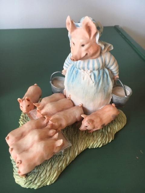 Beatrix Potter orginele varkens porselein beeldje, Verzamelen, Beelden en Beeldjes, Zo goed als nieuw, Dier, Ophalen of Verzenden