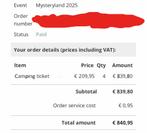 4 tickets Mysteryland, Tickets en Kaartjes, Evenementen en Festivals, Drie personen of meer
