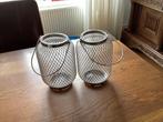 Twee windlichten met handvat, Ophalen of Verzenden, Zo goed als nieuw