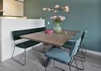 Eetkamer stoelen en bank Sturdy set voor 6 personen, Ophalen, Gebruikt, Trendy, 4 tot 6 stoelen