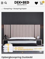 Boxspring duobed, Huis en Inrichting, Ophalen, Beige, Tweepersoons, Zo goed als nieuw