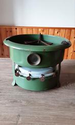 EMAILLE GROEN 4 PITS PETROLEUMSTEL., Antiek en Kunst, Ophalen of Verzenden