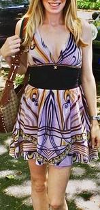 Celyn B. x Elisabetta Franchi Zomerjurkje STRASS / Logo EF!, Elisabetta Franchi, Oranje, Ophalen of Verzenden, Maat 36 (S)