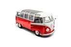 1:18 Volkswagen T1 Samba – 1962 – Rood / Wit -- KADOTIP! --, Auto, Nieuw, Ophalen of Verzenden, .