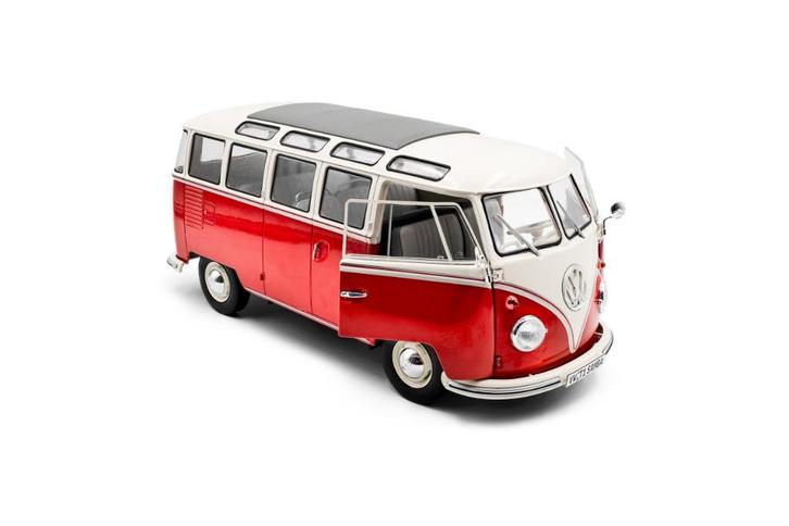 1:18 Volkswagen T1 Samba – 1962 – Rood / Wit -- KADOTIP! --, Hobby en Vrije tijd, Modelauto's | 1:18, Nieuw, Auto, Solido, Ophalen of Verzenden
