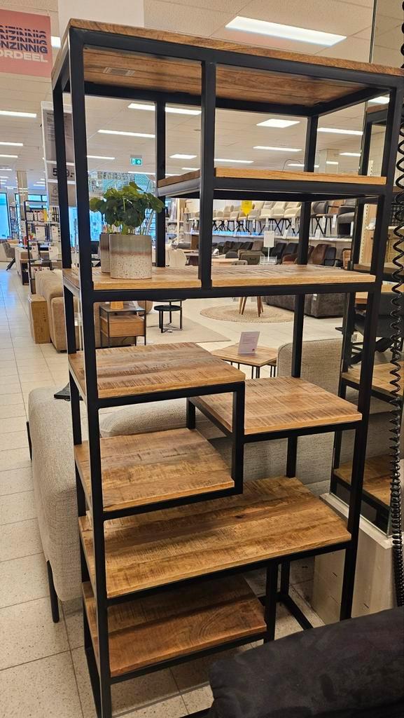 Stalen wandmeubel met houten planken, Huis en Inrichting, Kasten | Wandmeubels, Nieuw, 150 tot 200 cm, Minder dan 150 cm, 25 tot 50 cm