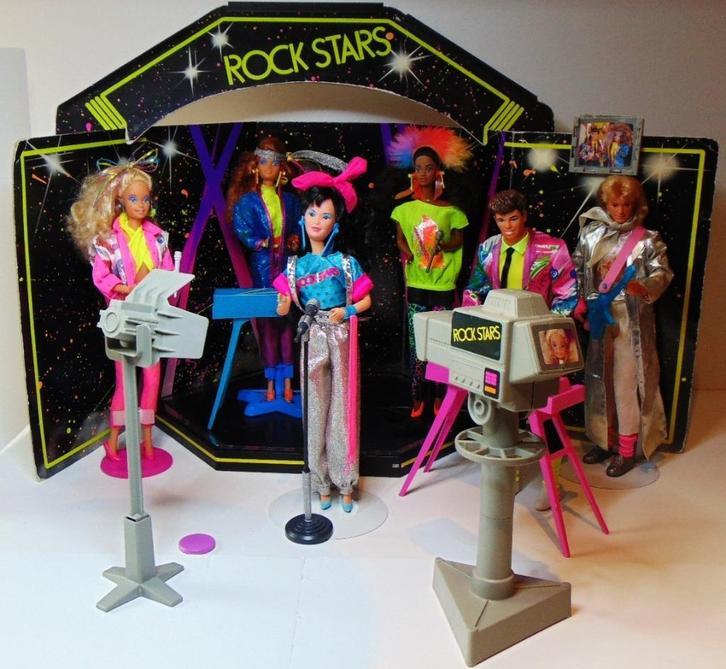 Compleet Vintage Barbie set The Rockstars Stage jaren 80, Verzamelen, Poppen, Gebruikt, Accessoires, Verzenden