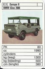 Autokaartje bmw - glas 2000, Ophalen of Verzenden, Zo goed als nieuw, Auto's