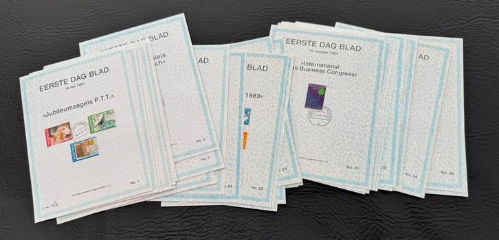 Eerstedagblad met postzegels en stempel nr 1 t/m 46, Postzegels en Munten, Postzegels | Nederland, Gestempeld, Na 1940, Ophalen of Verzenden