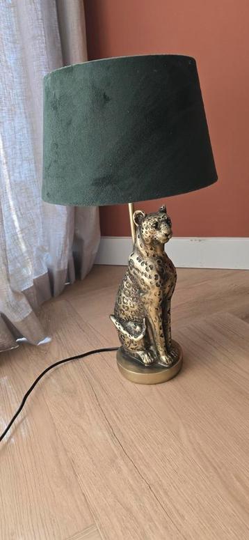 Tafellamp goud met panter voet. beschikbaar voor biedingen