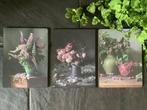 Nieuw set van 3 schilderijtjes prentenbordjes, Ophalen of Verzenden, Nieuw, Minder dan 50 cm, Schilderij