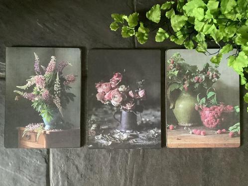 Nieuw set van 3 schilderijtjes prentenbordjes, Huis en Inrichting, Woonaccessoires | Schilderijen, Tekeningen en Foto's, Nieuw