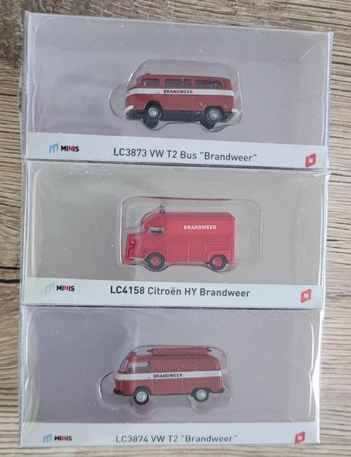 N-spoor 3 brandweerwagens Minis nieuw in verpakking, Hobby en Vrije tijd, Modeltreinen | N-Spoor, Nieuw, Overige typen, Gelijkstroom of Wisselstroom