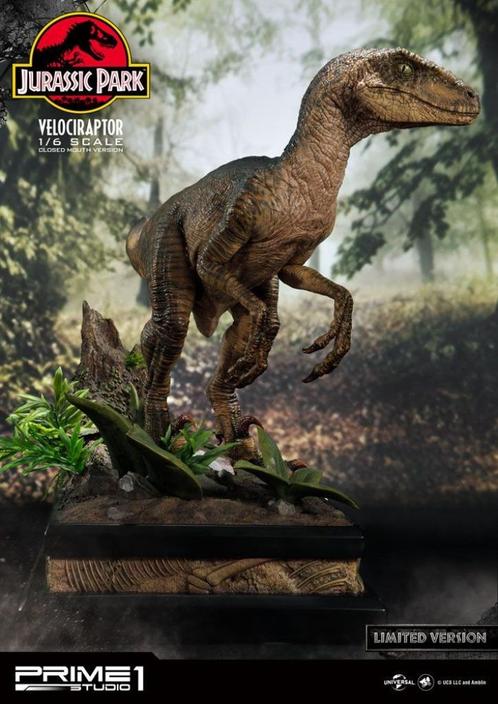 Prime 1 Studio Jurassic Park Velociraptor Closed Mouth, Verzamelen, Film en Tv, Nieuw, Film, Beeldje, Replica of Model, Ophalen of Verzenden