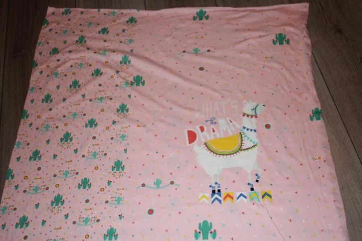 Tricot katoen stof - Drama lama roze paneel #3662, Hobby en Vrije tijd, Stoffen en Lappen, Nieuw, Katoen, 120 cm of meer, 200 cm of meer