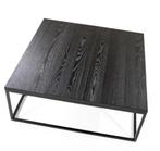 Salontafel Robin eikenhout – zwart  120 x 120 x 30 cm, Huis en Inrichting, Tafels | Salontafels, Minder dan 50 cm, Nieuw, 100 tot 150 cm