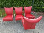 Bert Plantagie leren keuken stoelen, Huis en Inrichting, Stoelen, Ophalen, Leer, Zo goed als nieuw, Vier