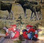 Zweedse Papieren Kerstversiering Tomte op Goudvink, Ophalen of Verzenden, Gebruikt