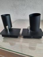 Set van 2 zwarte wandlampen, Huis en Inrichting, Lampen | Plafondlampen, Ophalen of Verzenden, Zo goed als nieuw, Metaal, Modern