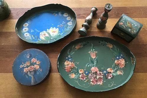 Hindeloopen dienblad doosje kandelaars, Antiek en Kunst, Curiosa en Brocante, Ophalen of Verzenden