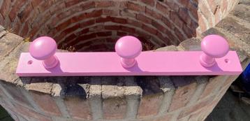 KAPSTOK BEUKENHOUT ROZE GELAKT 41 CM 3 HAKEN NIEUW beschikbaar voor biedingen
