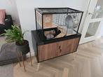 Zolux kast voor neo/nevo kooi zwart walnoot te koop, Ophalen, Kooi, Gebruikt, 60 tot 90 cm