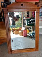 Eiken Spiegel met Geslepen Glas - Zo Goed Als Nieuw, Huis en Inrichting, Woonaccessoires | Spiegels, Ophalen, Zo goed als nieuw