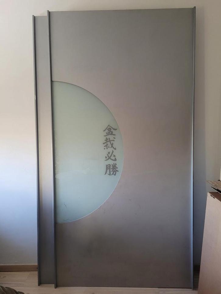 Mooie schuifdeur, Doe-het-zelf en Verbouw, Deuren en Horren, Gebruikt, Binnendeur, 200 tot 215 cm, 80 tot 100 cm, Glas, Schuifdeur