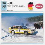 C136 autokaart audi sport turbo quattro ( 1984 - 1985 -, Verzamelen, Automerken, Motoren en Formule 1, Auto's, Ophalen of Verzenden
