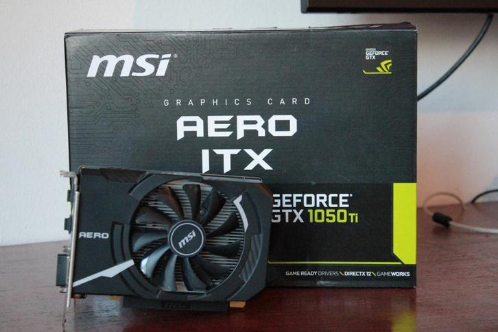 MSI AERO ITX GeForce GTX 1050 TI 4G OC, Computers en Software, Videokaarten, Zo goed als nieuw, PCI, GDDR5, DVI, Ophalen