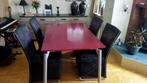 Eettafel en suède stoelen, Huis en Inrichting, Tafels | Eettafels, Ophalen, Overige materialen, Gebruikt, Modern