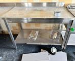 RVS werktafel met onderschap – 120  70 cm, Ophalen, Gebruikt, 120 tot 170 cm