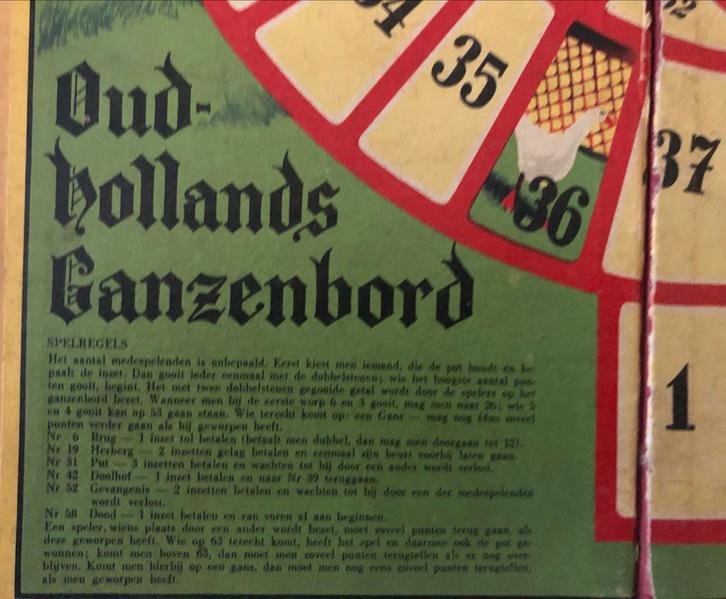 Vintage Ganzenbord - Oud Hollands Spel, Hobby en Vrije tijd, Gezelschapsspellen | Bordspellen, Gebruikt, Ophalen of Verzenden