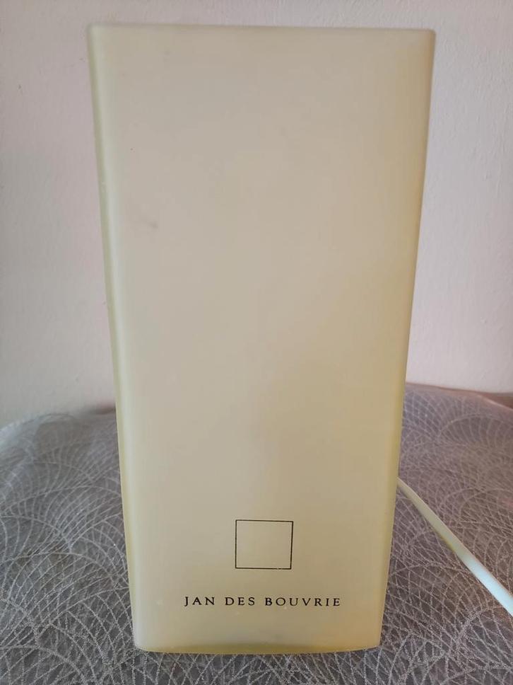 Prachtige vintage Jan des Bouvrie ice cube tafellamp, geel, Antiek en Kunst, Antiek | Lampen, Verzenden