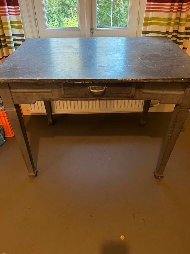 Antieke Franse Keukentafel/Bureau met Lade, Antiek en Kunst, Antiek | Meubels | Tafels, Ophalen