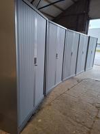 Grijze metalen roldeurkasten met 4 legborden, Huis en Inrichting, Kasten | Roldeurkasten en Archiefkasten, Ophalen, 100 tot 150 cm