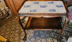 Mooie oude chippendale serveerwagen met Delftsblauwe tegels, Ophalen