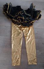 Leuk Carnavals setje gouden legging + goud/zwart tule rok, Ophalen of Verzenden, Zo goed als nieuw, Maat 38/40 (M), Carnaval