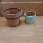 Terracotta bloembotten  20 &13, Ophalen, Gebruikt, Rond, Minder dan 25 cm