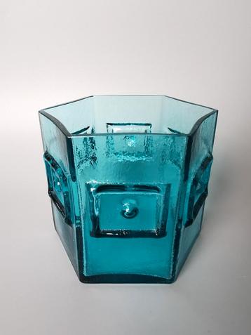 Dartington glas retro vintage design ijsvogel hexagonale vaa beschikbaar voor biedingen