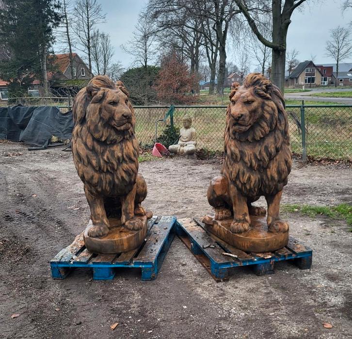 Oud roest  look grote leeuwen, Tuin en Terras, Tuinbeelden, Nieuw, Dierenbeeld, Beton, Ophalen