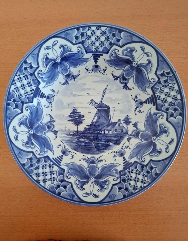 oud wandbordje Petrus Regout blauw molen, Huis en Inrichting, Woonaccessoires | Wanddecoraties, Gebruikt, Ophalen