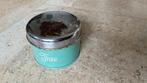 Mooi oud groen Brabantia theeblik 11cm doorsnee 8cm hoog, Verzamelen, Blikken, Ophalen of Verzenden, Gebruikt, Overige